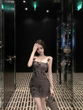 KYLETHOMASW  -    Cocktail Dresses Women Butterfly Slim Slash Neck Backless Summer Fashion Evening Dress Birthday Party Banquet Club