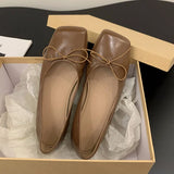 KYLETHOMASW  -  Spring New Women Flat Shoes Fashion Square Toe Shallow Slip On Ladies Casual Ballerina Shoes Soft Flat Ballet Shoes New