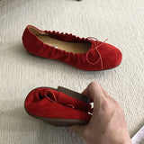 KYLETHOMASW  -  Suede Retro Bowknot  Round Toe Flat Shoes Women Soft Sole Comfort Casual Shoes for Women Shallow Ballet Style Footwear Female