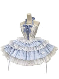 KYLTHOMASW  - Japan Lolita Fish Bone Lace Hanging Neck Corset Half Skirt Set Victoria Fashion Tea Party Cute Girl Suit