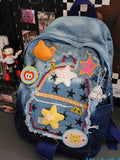 KYLETHOMASW  -  Retro Cowboy Color Matching Backpack Female Japanese Sweet Lovely Girl Y2k All-match Bag College Student Small Backpack