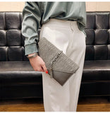 Kylethomasw Fashion Tassels Ladies Envelope Clutches High Quality PU Leather Women Shoulder Bag Luxury Dress Female Party Bag Clutch Purse