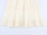 KYLETHOMASW  -  Summer Vestidos French Country Lazy Embroidery Suspender Dress Minimalist Beige Holiday Leisure Midi Dress Women