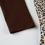 KYLETHOMASW  -  European and American leopard print five claw buckle design, shoulder length long sleeved personalized retro hooded short top