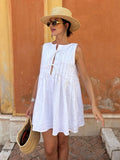 KYLETHOMASW  -  Women's Summer New Pleated Tank Dress Fresh Relaxed Style Pleat Mini Short Dress