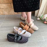KYLETHOMASW  -  Sweet Spring Auutmn Women Dot Mary Jane Shoes Round Toe Shoes Ladies Concise Daily Dress Comfortable Ballet Flats Shoes 367