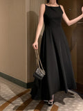 KYLETHOMASW  -  Elegant White Midi Dress Women Vintage Party Prom Spaghetti Strap Black Dresses Korean Formal Occasion Bodycon Vestidos