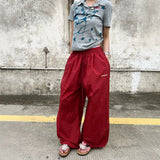 KYLETHOMASW  -  Loose American Style Red Trousers for Teenage Girls Casual Loose Fit Quick Dry Workwear Soldier Pants Men Women New Style