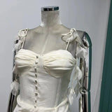 Kylethomasw Fine silk shoulder strap fold bag hip sling dress with chest pad