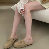 KYLETHOMASW  -  Summer New Style Slippers 2025 Fashion Elegant Versatile Trend Soft Soled Women Slippers Cow Leather Mules Slippers Lady Sandals