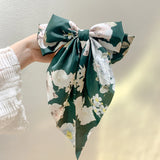 Kylethomasw New Women Fashion Hairpins Silk Ribbon Bow Braided Hair Clips  Printed Floral Barrette Hair Accessories Girls Headdresses