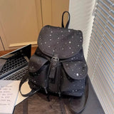 KYLETHOMASW  -  Korean Casual Women Students Backpack Sweet Y2k Aesthetic Fashion Star Backpacks Chic Fashion Kawaii All Match Schoolbags