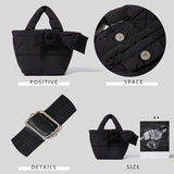 Kylethomasw Autumn Winter Down Soft Luxury Handbag Magnetic Buckle Messenger Simple Minority Women's Designer Tote Bag New