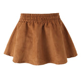 KYLETHOMASW  -  Retro Lacing Up Bow Elastic Waist Suede Faux Leather Mini Cake Skirt Women Ball Gown Swing Skater Party Femme Camel Black