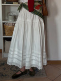 KYLETHOMASW  -  Fashion Solid Simple A-line Women Skirts Summer Elegant Causal Design Lace Spliced Long Skirts