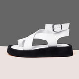 Kylethomasw Sandals Women Summer 2024  New Clip Toe Sandals Ladies Genuine Leather Fashion Roman Women Shoes Sandals