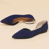 KYLETHOMASW  -  New Women D'orsay Flats Shoes Stretch Soft Ballerinas Loafers Femmes Pointed Toe Slip On Moccasines Fly Weaving Princess Ballets