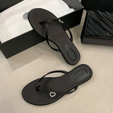 KYLETHOMASW  -  Fashion Round Toe Ladies Flats Slippers Shoes New In Summer Beach Female Slides Women Flats Slippers Sandals Shoes Flip flops