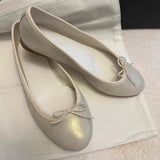 KYLETHOMASW  -  Trend Shimmer Glitter Bow Round Toe Women's Flats and Loafers Soft Satin Daily Zapatillas De Mujer Sweet Dating Sapato Feminino
