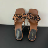 KYLETHOMASW  -  Low Heel Female Slides Women Slippers Shoes Luxury Footwear Fashion Butterfly-Knot Ladies Heeled Slippers Sandals Shoes Pumps