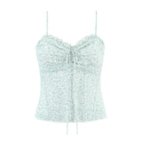 KYLETHOMASW  -  Vintage Floral Print Holiday Sexy Sweet Camis Women Lacing Up Bandage Back Summer Tops