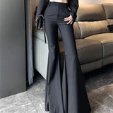 KYLETHOMASW  -  Spring New Elegant Women's Bell-Bottom Trousers Fashion Y2k High Street Pants Office Lady Sexy High Waist Slim Flared Pants 509P