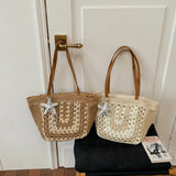 KYLETHOMASW  -  Vintage Crochet Woven Straw Shoulder Bag Women Large Capacity Beach Tote Bags New Trend Summer Handbags and Purses