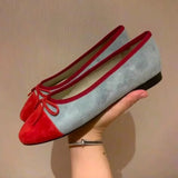 KYLETHOMASW  -  New Designer Suede Ballet Flats Women Cute Bow Decorated Women Loafers Elegant Mary Jane Shoes for Girls Comfortable Women Shoes