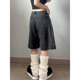 KYLETHOMASW  -  Y2K Printting Calf Length Denim Trouser Vintage Casual Emo Black Pants Women's Street Grunge 2000s High Waist Heart Jeans