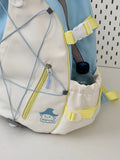 KYLETHOMASW  -  High Capacity Schoolmochila Travel Bag Contrast All Match Backpack Star Zipper Sac Femme Preppy Style Drawstring Bags for Woman