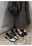 KYLETHOMASW  -  Mary Jane Flat Heels Retro Style Women's Shoes Spring Autumn Sweet Cool Butterfly Knot High Heels Comfortable Rubber