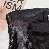 KYLETHOMASW  -  Chic Beach Vacation Long Dress Shiny Sequin Tulle Floor-Length Off-Shoulder Women's Dress Summer High-End Sensation Gown