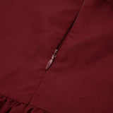 KYLETHOMASW  -  French Retro Red Bow Strap Neck Dress Waist Thin A Word Fluffy Suspender Short Skirt Spring