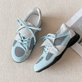 KYLETHOMASW  -  Fashion Splicing Lace Up Flat Sneakers Women Round Toe Mixed Color Comfort Designer Shoe Lightweight Outdoor Running Casual Shoe