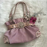 KYLETHOMASW  -  Y2k Retro Rivet Crown Metal Badge Shoulder Bag Stylish Simple Large Capacity Tote Bag Autumn Winter Elegant Women's Handbag New