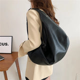 Kylethomasw  Big Black Shoulder Bags for Women Large Hobo Shopper Bag Solid Color Quality Soft Leather Crossbody Handbag Lady Travel Tote Bag