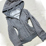 KYLETHOMASW  -  American Vintage Gray Heart Print Hoodie Sweatshirts Spring Autumn Thicked Warm Coat Women All-match Zipper Dot Cardigan