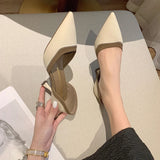 Kylethomasw Women's High-heeled Slippers Elegant Fashion Pointy High-heeled Women's Mule Summer Fashion Party Ball Shoes Women Shoes