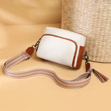 KYLETHOMASW  -  Women Zipper Satchel Bag Genuine Leather Handbag Purse Adjustable Strap Trendy Crossbody Purse Travel Sling Bag Commuting Bag