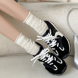 KYLETHOMASW  -  Designer Forest System Round Toe Sneakers Women 2025 Trendy Mix Color Flat Shoes New Retro Sports Shoes Casual Soft Sneakers