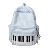 KYLETHOMASW  -  Piano Key Polka Dot Backpack Girls Music Embroidery Large Capacity School Bag Lightweight Nylon Daily Travel Student Rucksack