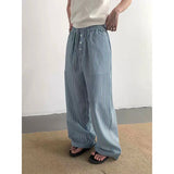 KYLETHOMASW  -  Women's Blue Baggy Stripe Pants Y2k Pants 2000s Vintage Harajuku Oversize Wide Leg Pants Grunge Hiphop Trousers Clothes