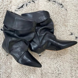 KYLETHOMASW  -  Small Niche Pleated Pile Boots for Women New Autumn and Winter Cat Heel Short Shoes Pointed Western Cowboy Boots Women's