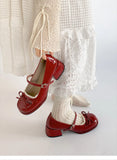 KYLETHOMASW  -  Designer Spring Autumn Thick Heel Women Mary Jane Shoes Concise Butterfly-knot Single Shoes Ladies Elegant Dress Leather Pumps