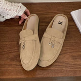 KYLETHOMASW  -  Summer New Style Slippers 2025 Fashion Elegant Versatile Trend Soft Soled Women Slippers Cow Leather Mules Slippers Lady Sandals