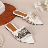 KYLETHOMASW  -  Hot-selling Flat-bottomed Women's Slippers Pointed Open-toe Printing Fringed Women's Sandals Casual Daily Outdoor Women's Shoes