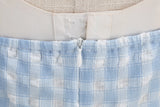 KYLETHOMASW  -  New Hepburn Vintage Blue and White Plaid Holiday Women Summer Dresses Sexy Halter High Waist Fit and Flare Rockabilly Dress