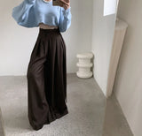KYLETHOMASW  -  Early New Product Retro Temperament Drawstring Design Sense High Waist Hanging Sense Casual Mopping Pants Wide Leg Pants