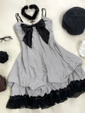KYLETHOMASW  -  French Vintage Gothic Striped Bow Dress Woman New Design Fashion Slim Casual Party Dresses Summer Retro Aesthetic Clothing