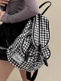 KYLETHOMASW  -  Plaid Lace Mochilas Mujer Japan Korean Style Mochila Large Capacity Bag Spacious Durable Backpack Fashionable Bags for Woman